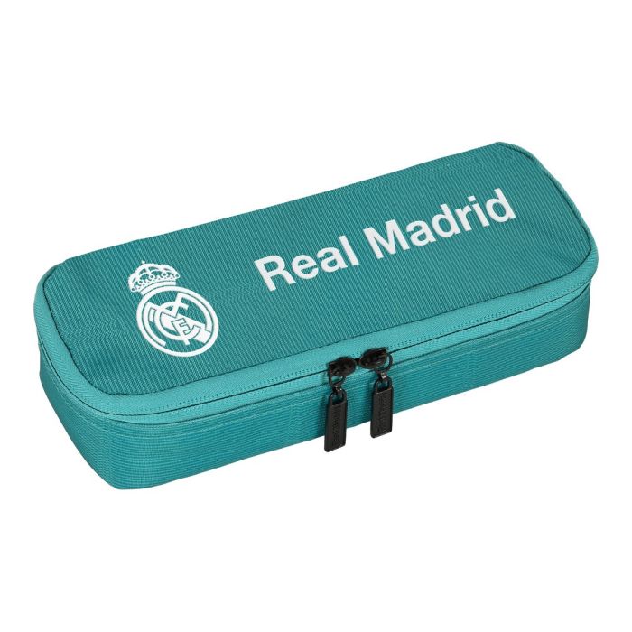Estuche Escolar Real Madrid C.F. Blanco Verde Turquesa (22 x 5 x 8 cm)