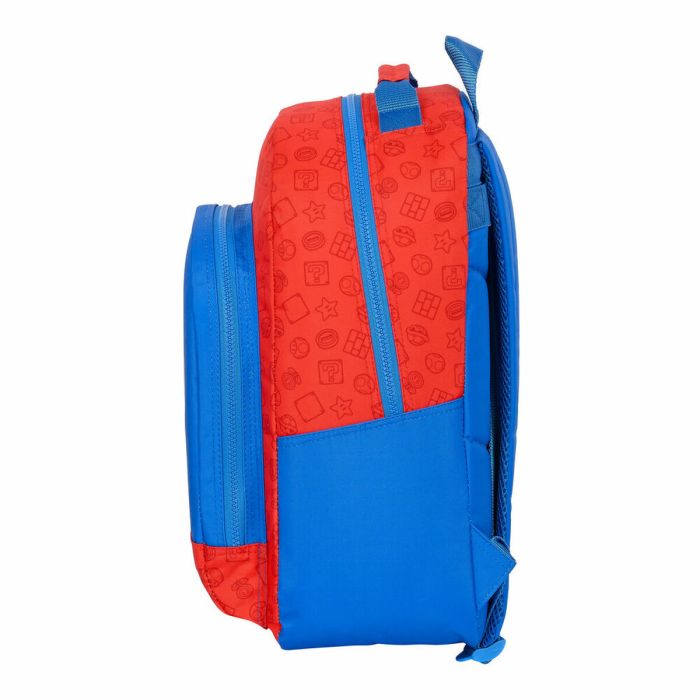 Mochila Escolar Super Mario Rojo Azul (32 x 42 x 15 cm) 1