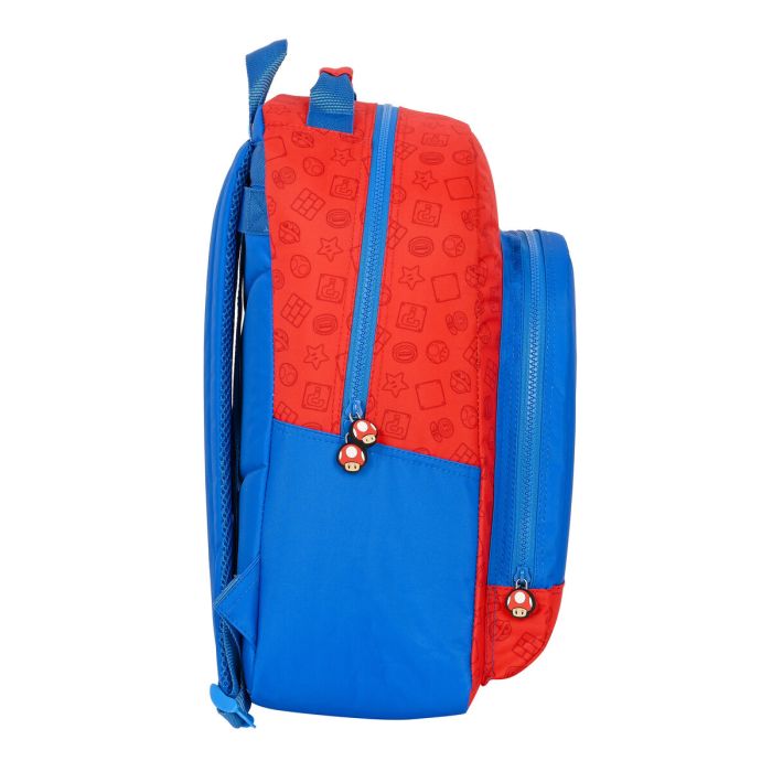 Mochila Escolar Super Mario Rojo Azul (32 x 42 x 15 cm) 3