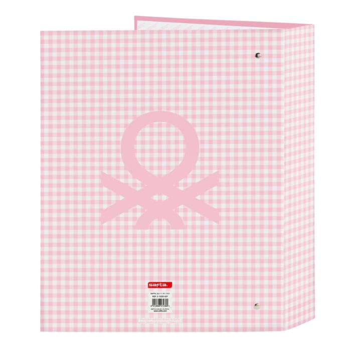 Carpeta de anillas Benetton Vichy Rosa A4 (27 x 33 x 6 cm) 1