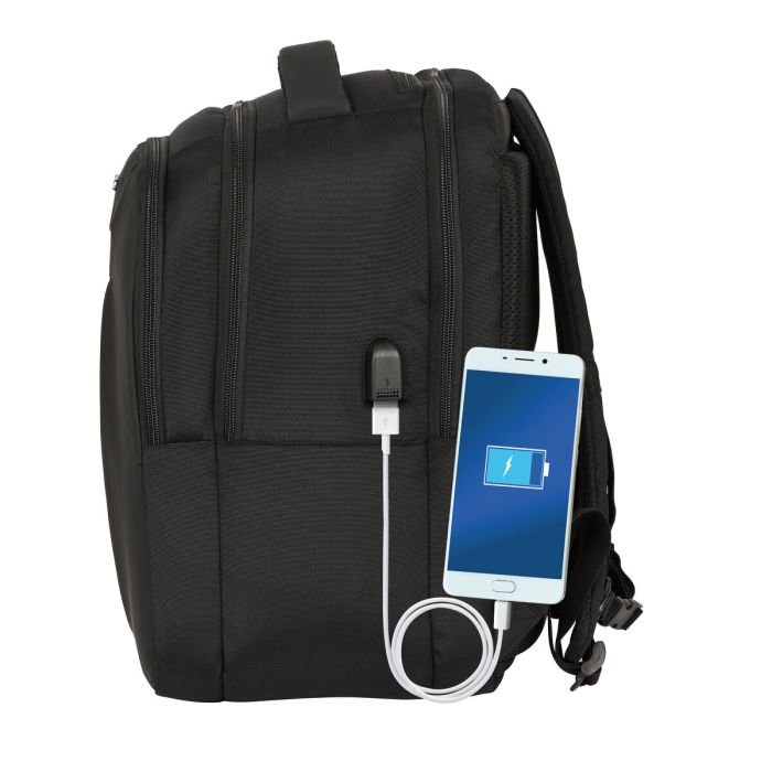 Mochila para Portátil y Tablet con Salida USB Safta Business Negro (31 x 45 x 23 cm) 1