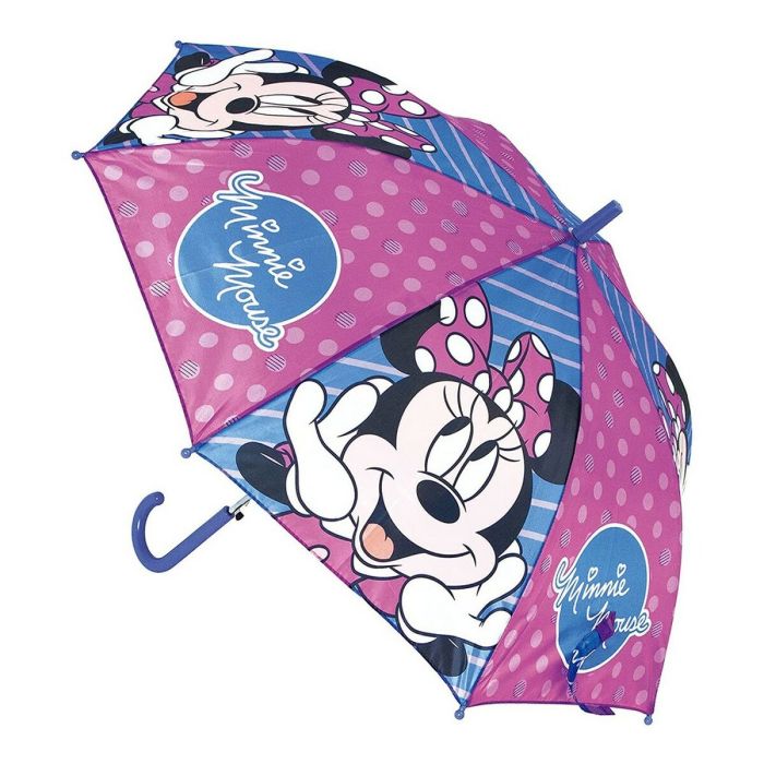 Paraguas Automático Minnie Mouse Lucky Azul Rosa (Ø 84 cm) 2