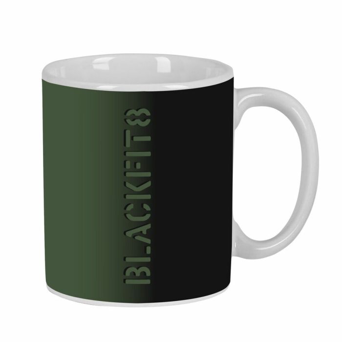 Taza Mug BlackFit8 Gradient Cerámica Negro Verde militar (350 ml)