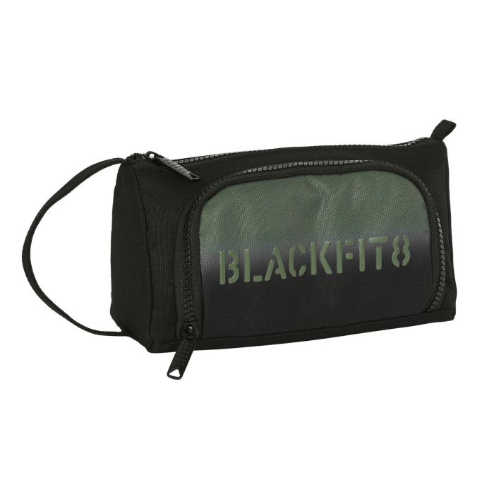 Estuche Escolar con Accesorios BlackFit8 Gradient Negro Verde militar (32 Piezas)