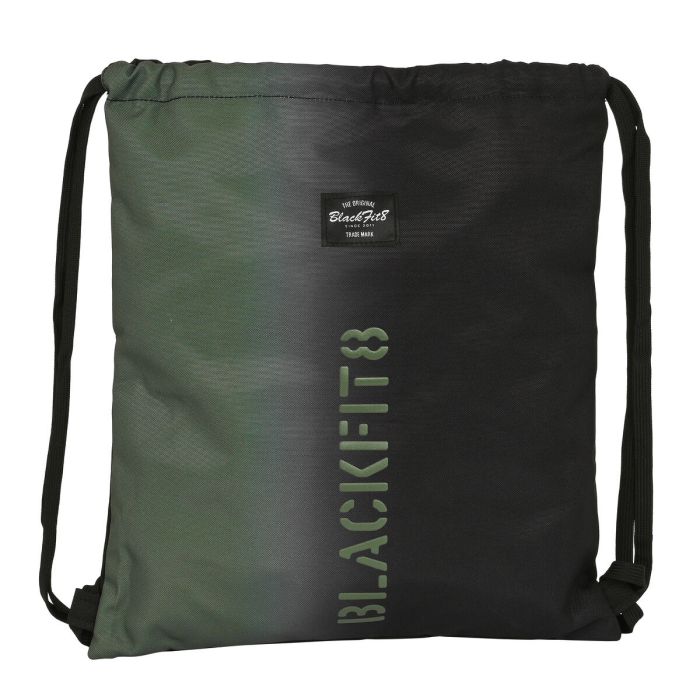 Bolsa Mochila con Cuerdas BlackFit8 Gradient Negro Verde militar (35 x 40 x 1 cm)