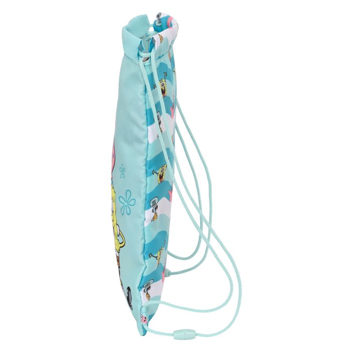 Bolsa Mochila con Cuerdas Spongebob Stay positive Azul Blanco (26 x 34 x 1 cm) 2