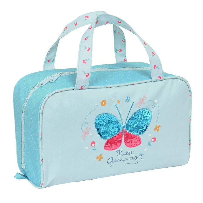 Neceser Escolar BlackFit8 Mariposa Azul 31 x 14 x 19 cm