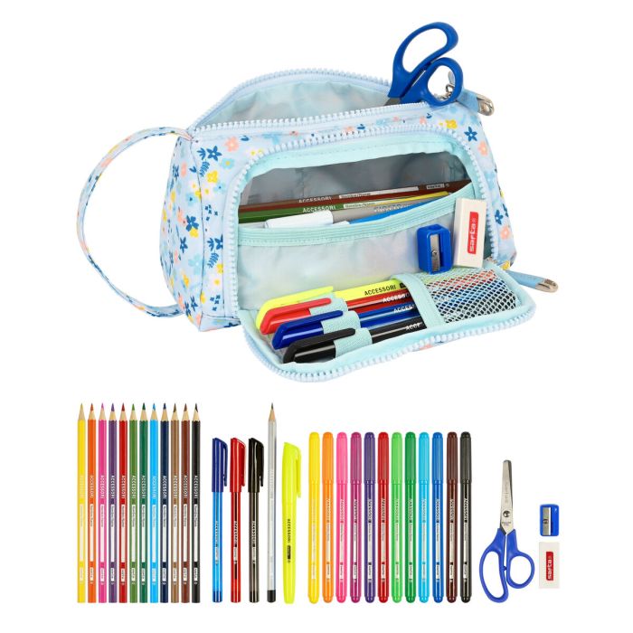 Estuche Escolar con Accesorios Moos Lovely Azul (32 Piezas) 3