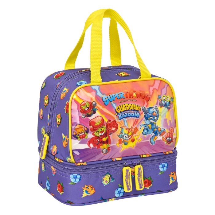 Bolsa Térmica SuperThings Guardians of Kazoom Amarillo Morado 20 x 20 x 15 cm