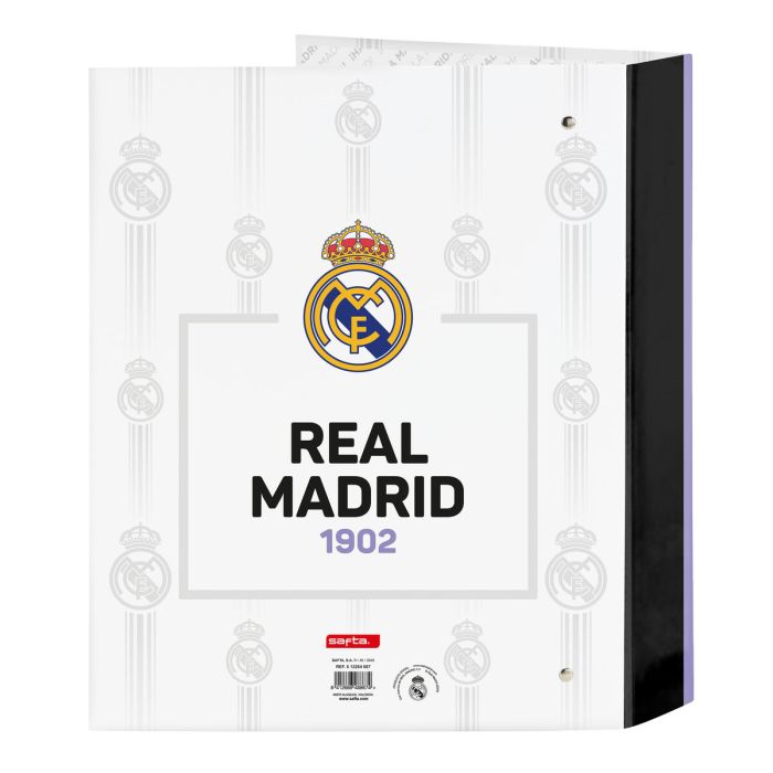 Carpeta de anillas Real Madrid C.F. Negro Blanco A4 (27 x 33 x 6 cm) 1