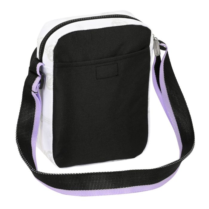 Bolso Bandolera Real Madrid C.F. Negro Blanco (16 x 22 x 6 cm)