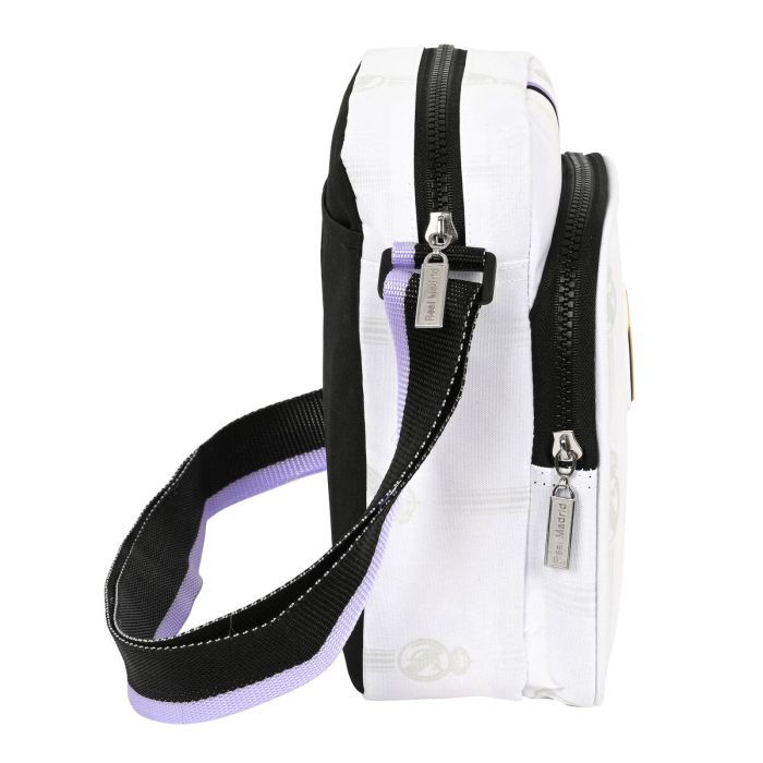 Bolso Bandolera Real Madrid C.F. Negro Blanco (16 x 22 x 6 cm)