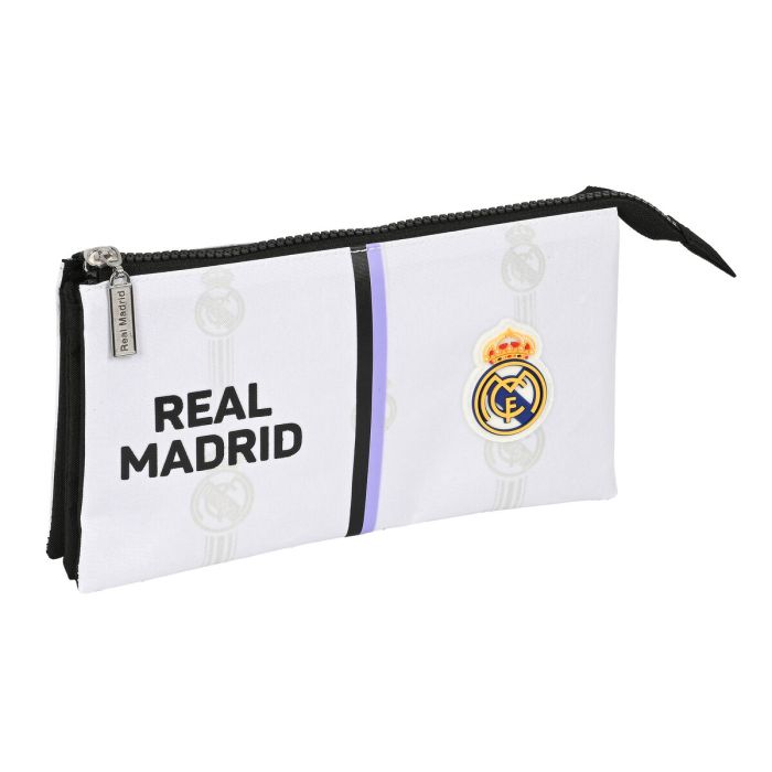 Estuche Escolar Real Madrid C.F. Blanco Verde Turquesa (22 x 12 x 3 cm) 