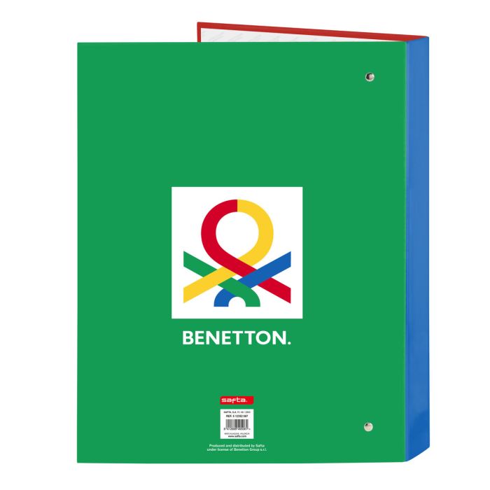 Carpeta de anillas Benetton Pop Gris A4 (26.5 x 33 x 4 cm) 1