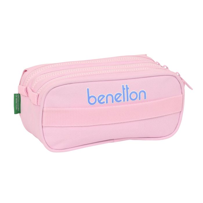 Portatodo Triple Benetton Pink Rosa (21,5 x 10 x 8 cm) 2