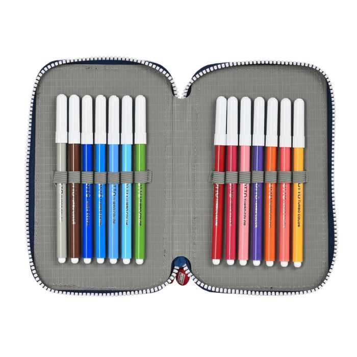 Estuche Escolar con Accesorios Munich College Gris 12.5 x 19.5 x 4 cm (28 piezas) 2