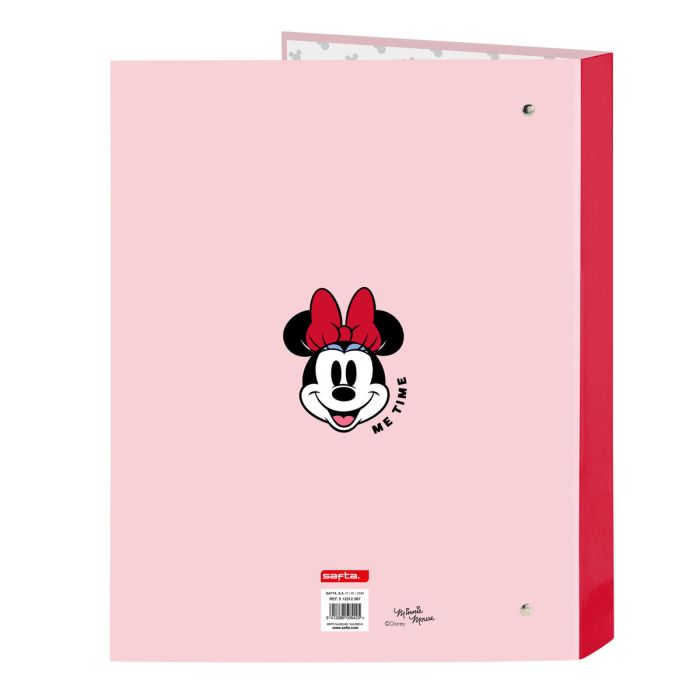 Carpeta de anillas Minnie Mouse Me time Rosa A4 (26.5 x 33 x 4 cm) 1