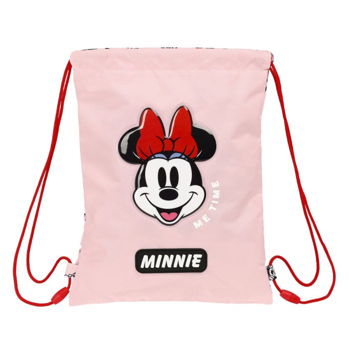 Bolsa Mochila con Cuerdas Minnie Mouse Me time Rosa (26 x 34 x 1 cm)