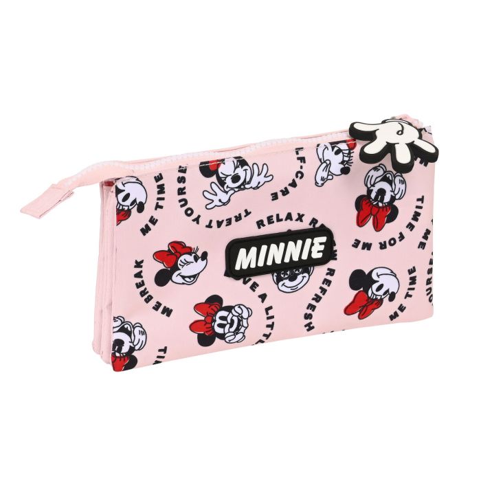 Portatodo Triple Minnie Mouse Me time Rosa (22 x 12 x 3 cm) 1