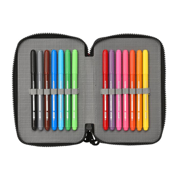 Estuche Escolar con Accesorios Spiderman Hero Negro (12.5 x 19.5 x 4 cm) (28 piezas) 1 Estuche Escolar con Accesorios Spiderman Hero Negro (12.5 x 19.5 x 4 cm) (28 piezas) 1