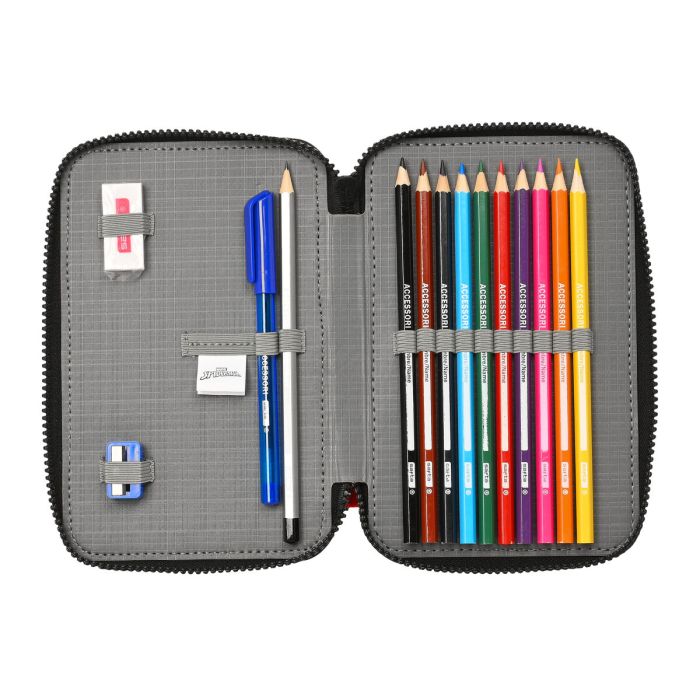 Estuche Escolar con Accesorios Spiderman Hero Negro (12.5 x 19.5 x 4 cm) (28 piezas) 3 Estuche Escolar con Accesorios Spiderman Hero Negro (12.5 x 19.5 x 4 cm) (28 piezas) 3