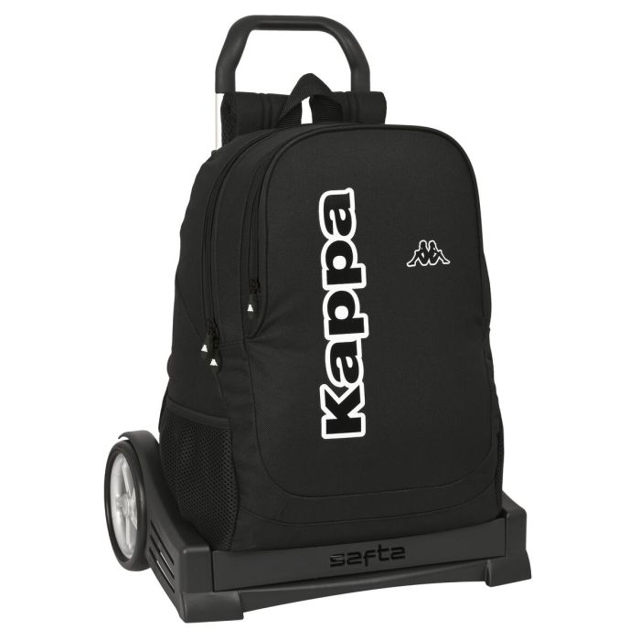 Mochila Escolar con Ruedas Kappa Black Negro 32 x 44 x 16 cm Mochila Escolar con Ruedas Kappa Black Negro 32 x 44 x 16 cm