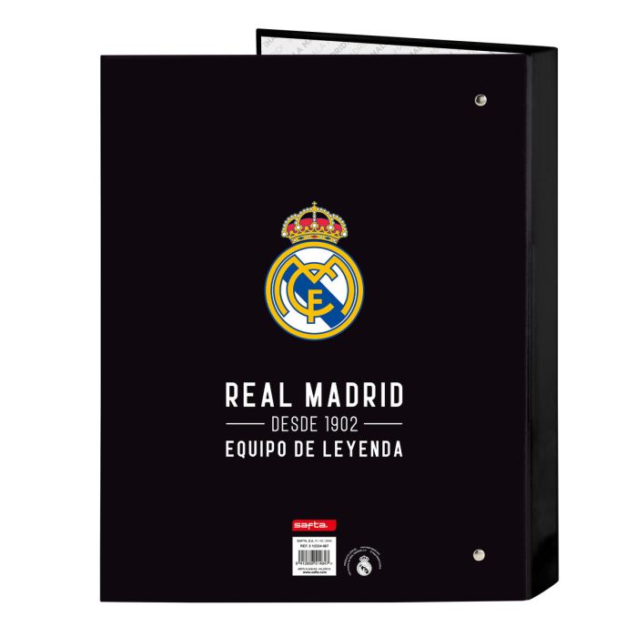Carpeta de anillas Real Madrid C.F. Corporativa Negro A4 (26.5 x 33 x 4 cm) 1