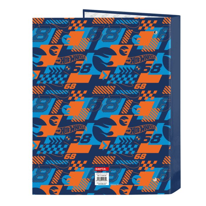 Carpeta de anillas Hot Wheels Speed club Naranja Azul marino A4 (26.5 x 33 x 4 cm) 1