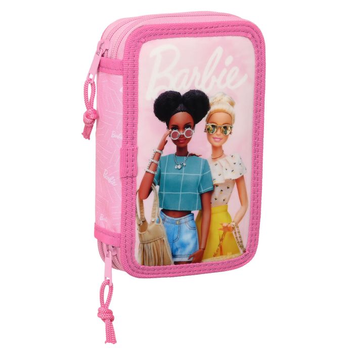 Estuche Escolar con Accesorios Barbie Girl Rosa 12.5 x 19.5 x 4 cm (28 piezas)