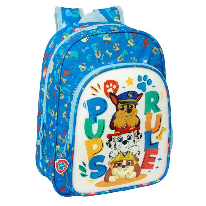 Mochila infantil adaptable carro paw patrol pups rule 26x34x11 cm