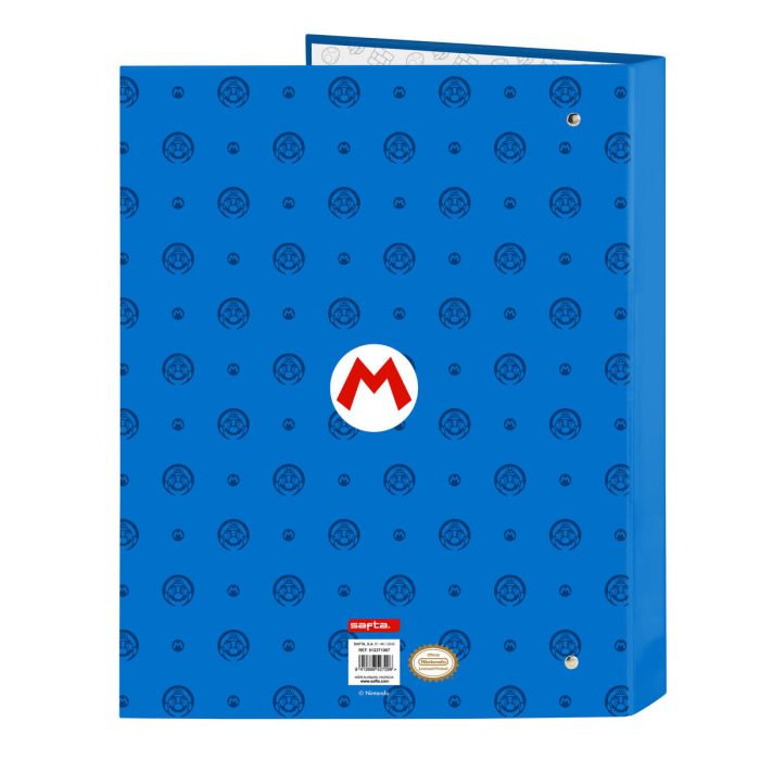 Carpeta de anillas Super Mario Play Azul Rojo A4 26.5 x 33 x 4 cm 1