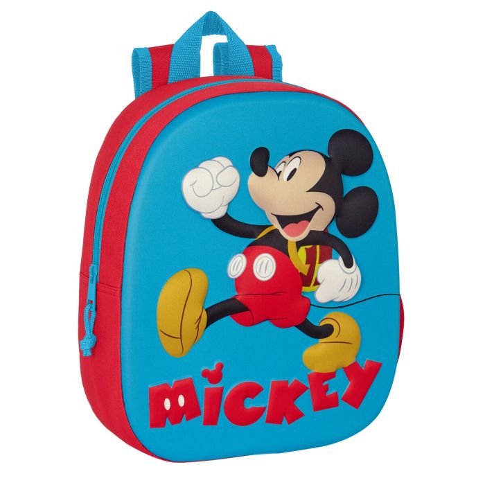 Mochila Escolar Mickey Mouse Clubhouse 3D 27 x 33 x 10 cm Rojo Azul