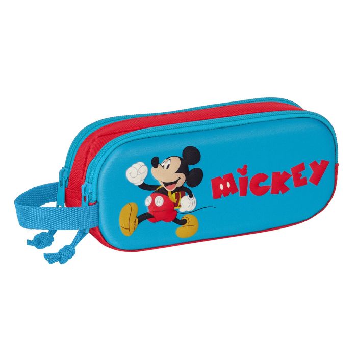 Portatodo Doble Mickey Mouse Clubhouse 3D Rojo Azul 21 x 8 x 6 cm