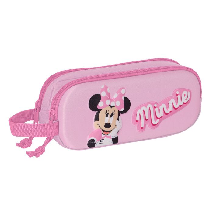 Portatodo Doble Minnie Mouse 3D Rosa 21 x 8 x 6 cm