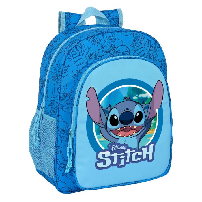 Mochila Escolar Grande 44 Cm Stitch Lila 