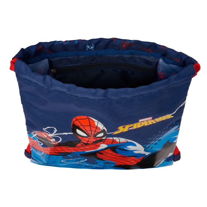 Bolsa Mochila con Cuerdas Spider-Man Neon Azul marino 26 x 34 x 1 cm 3