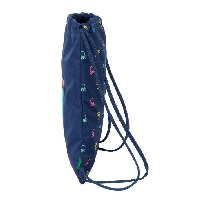 Bolsa Mochila con Cuerdas Benetton Cool Azul marino 35 x 40 x 1 cm 1