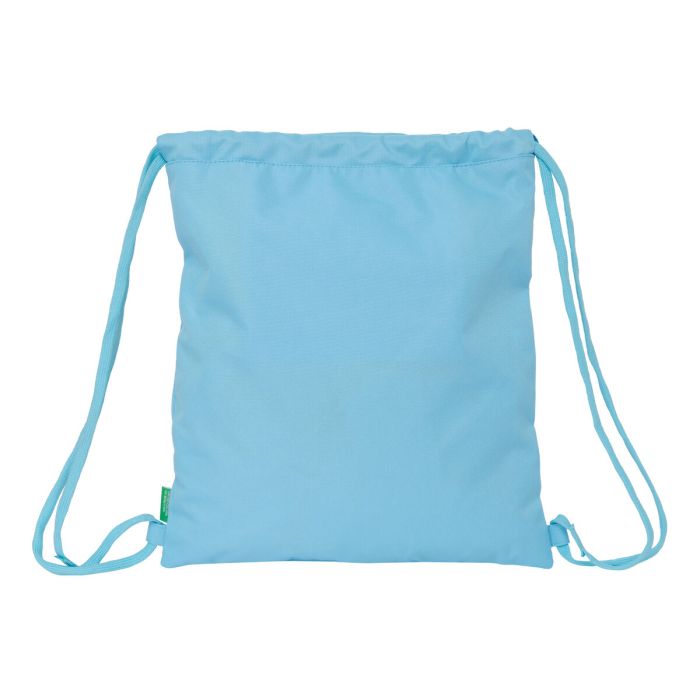 Bolsa Mochila con Cuerdas Benetton Spring Azul cielo 35 x 40 x 1 cm 3