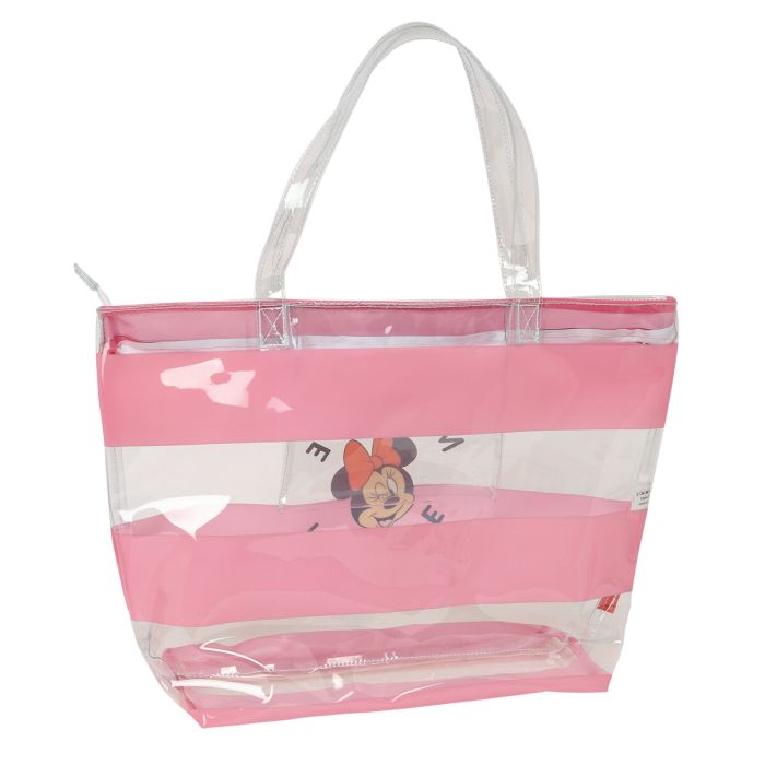 Bolso Mujer Minnie Mouse Beach Rosa Transparente 2