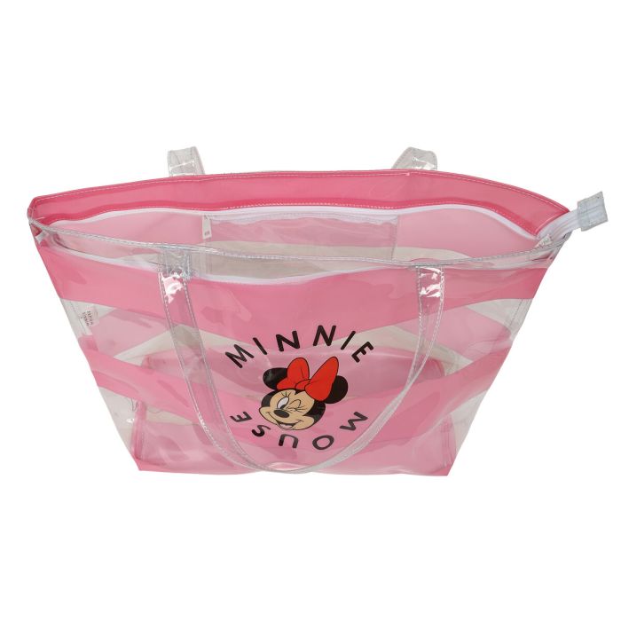 Bolso Mujer Minnie Mouse Beach Rosa Transparente 1