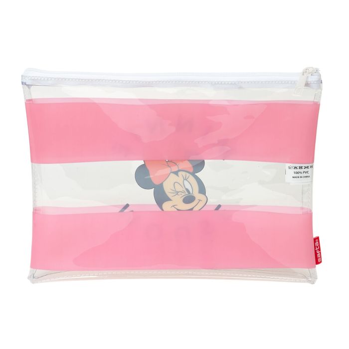 Bolsa Impermeable Minnie Mouse Beach Rosa Transparente 1