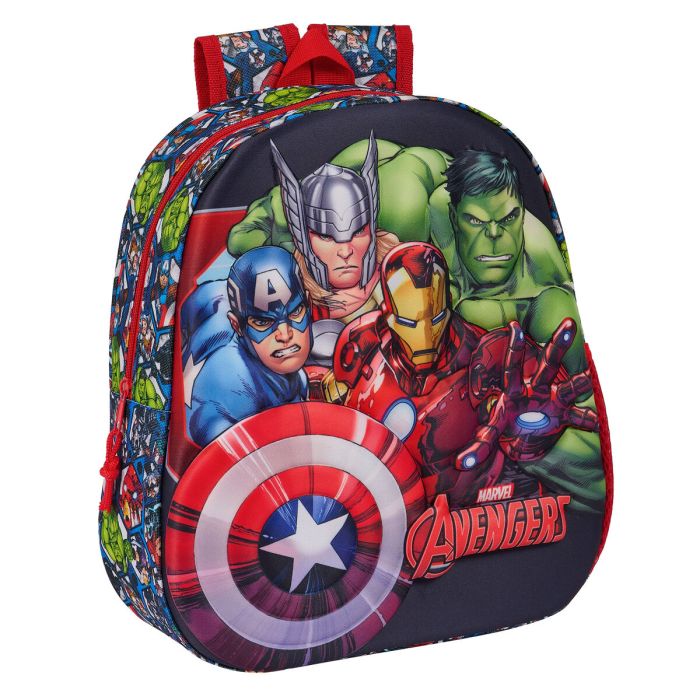 Mochila Escolar The Avengers Negro Rojo 27 x 33 x 10 cm