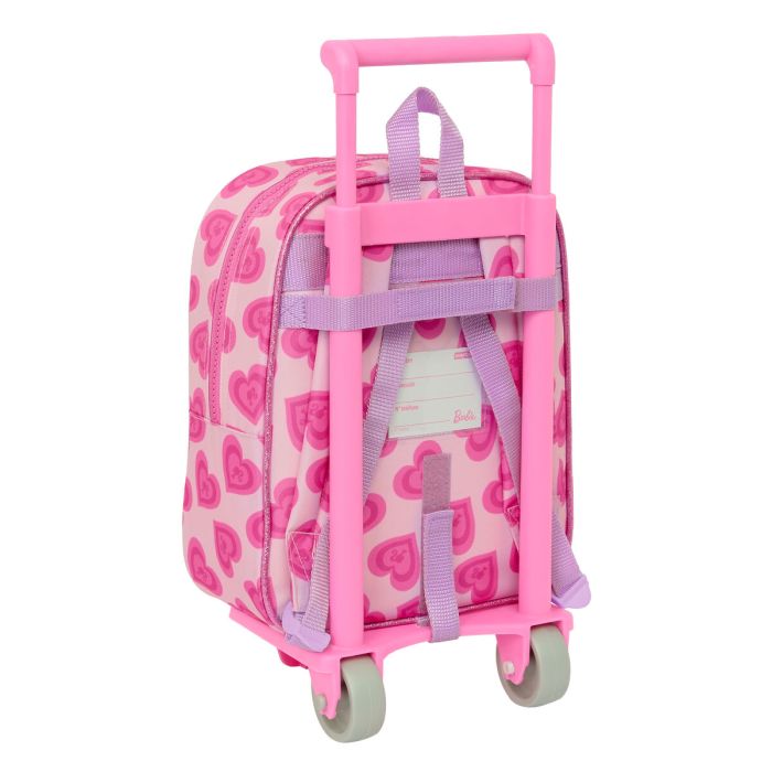 Mochila Escolar con Ruedas Barbie Love Rosa 22 x 27 x 10 cm 2