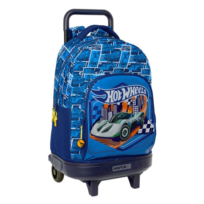 Mochila Escolar con Ruedas Hot Wheels Sonny Azul marino 33 x 45 x 22 cm