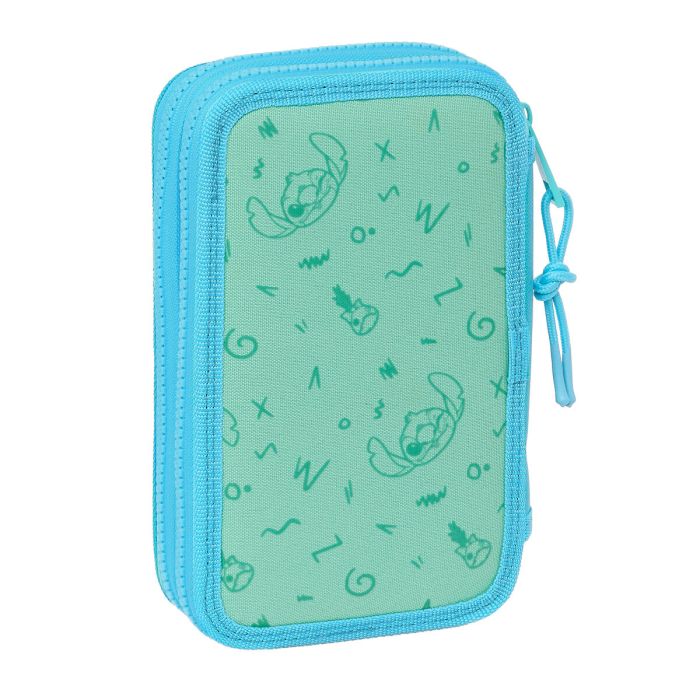 Plumier Doble Lilo & Stitch Aloha Turquesa 12.5 x 19.5 x 4 cm 28 piezas 2