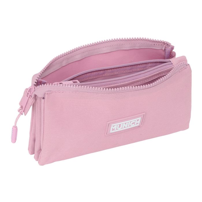 Portatodo Triple Munich Basic Rosa 22 x 12 x 3 cm 2