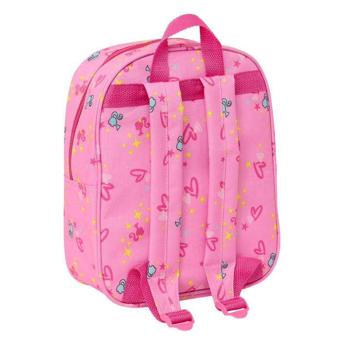 Mochila Escolar Barbie Rosa Fucsia 22 x 27 x 10 cm 3D 2