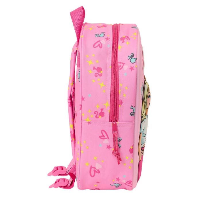 Mochila Escolar Barbie Rosa Fucsia 22 x 27 x 10 cm 3D 1