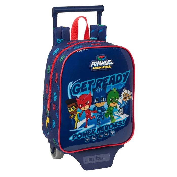 Mochila Escolar con Ruedas PJ Masks Ready Azul marino 22 x 27 x 10 cm