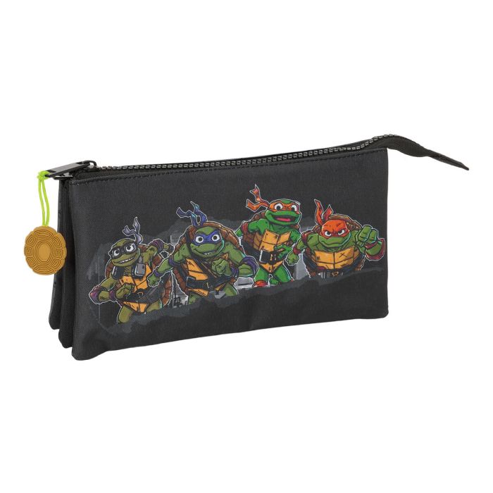 Portatodo Triple Teenage Mutant Ninja Turtles Negro Gris 22 x 12 x 3 cm
